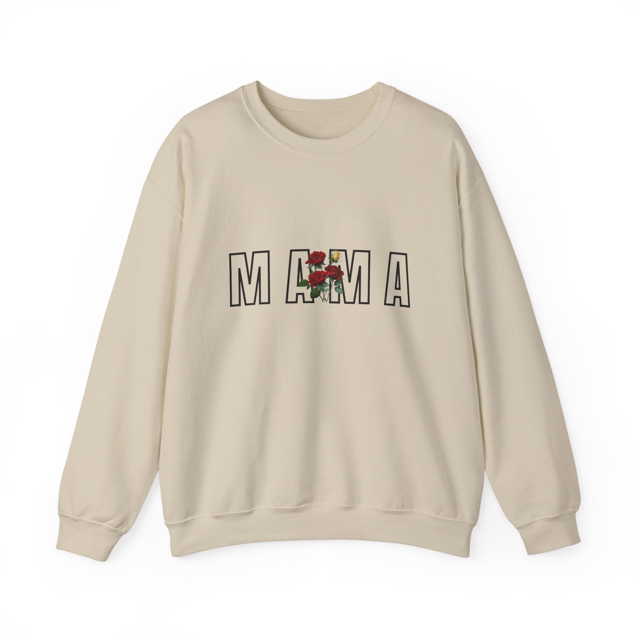 Carol Jean Mama Floral Crewneck Sweatshirt – 'MAMA' Rose Graphic Mother's Day Pullover