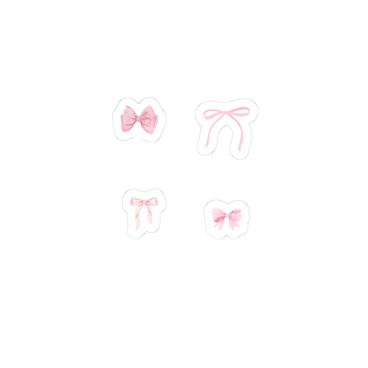 Cute Pink Bow Kiss-Cut Stickers