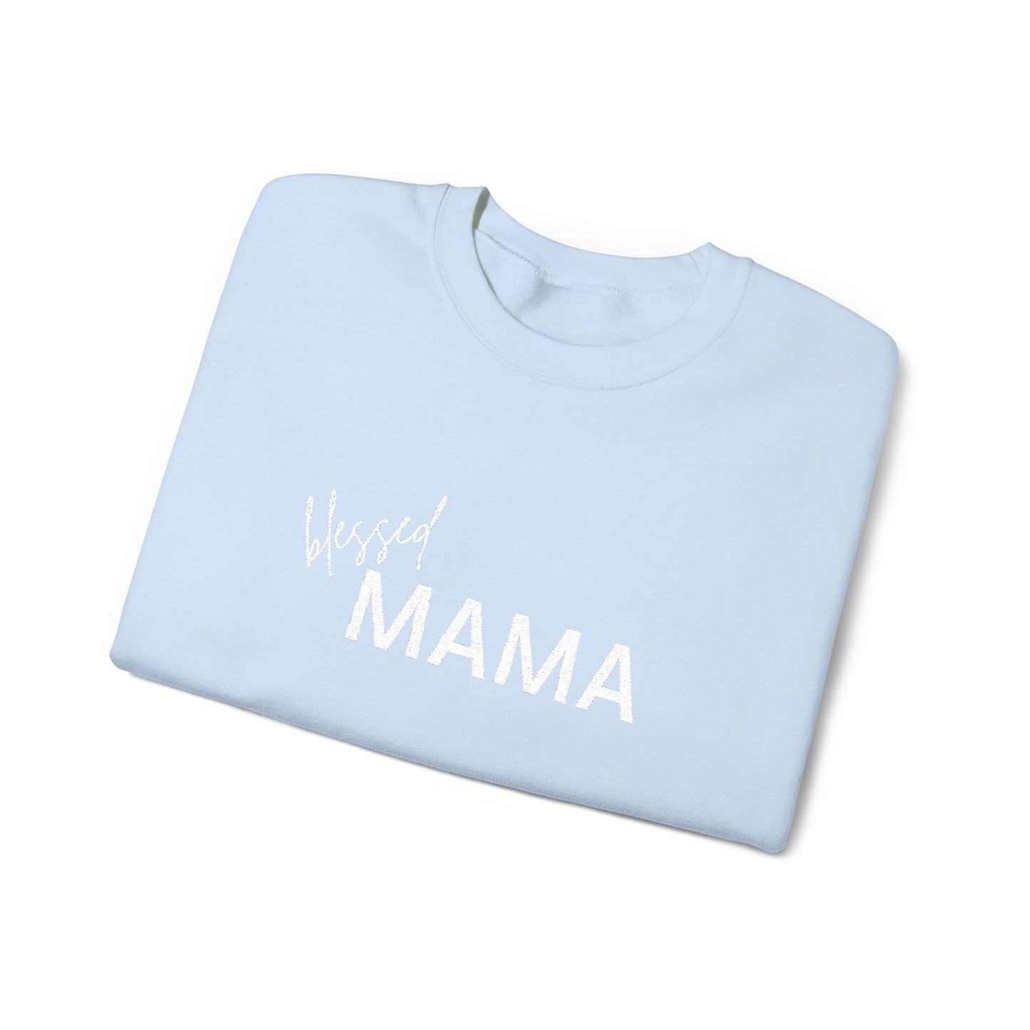 Embroidered Blessed Mama Crewneck Sweatshirt