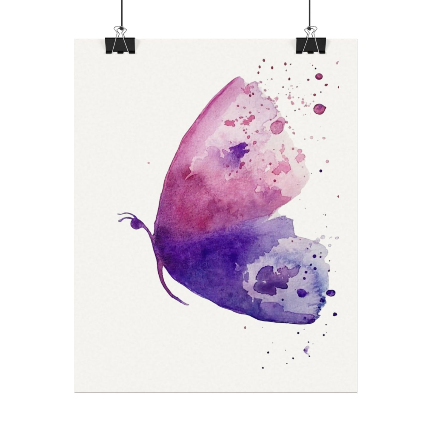 Watercolor Butterfly Poster — Textured Matte Art Print