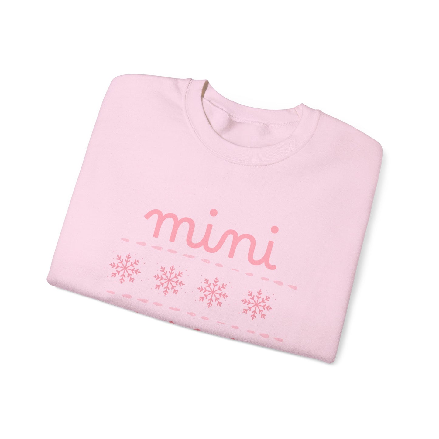 Mini Christmas Crewneck Sweatshirt Adult Sizes— Pink Holiday Mama Graphic