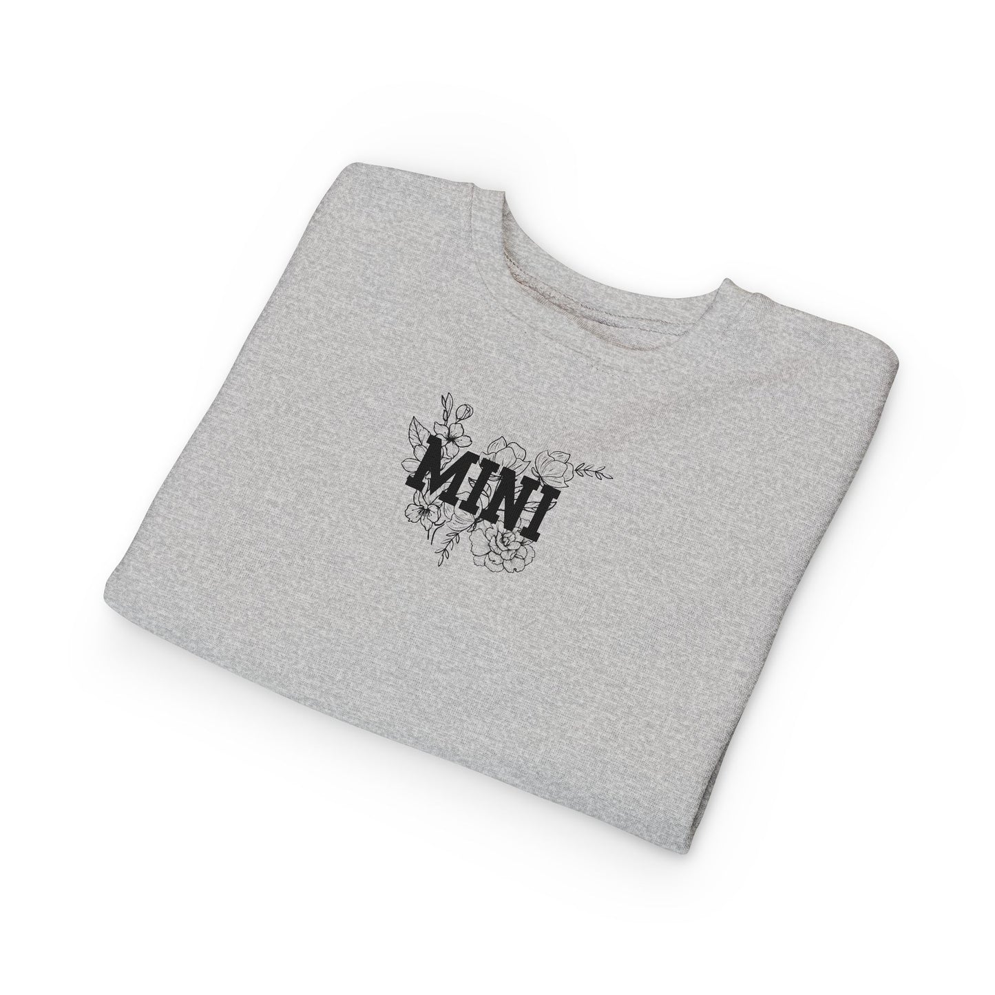 Mini Floral Toddler Sweatshirt — Cute 'MINI' Graphic Pullover for Kids