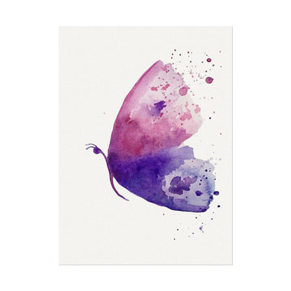 Watercolor Butterfly Poster — Textured Matte Art Print