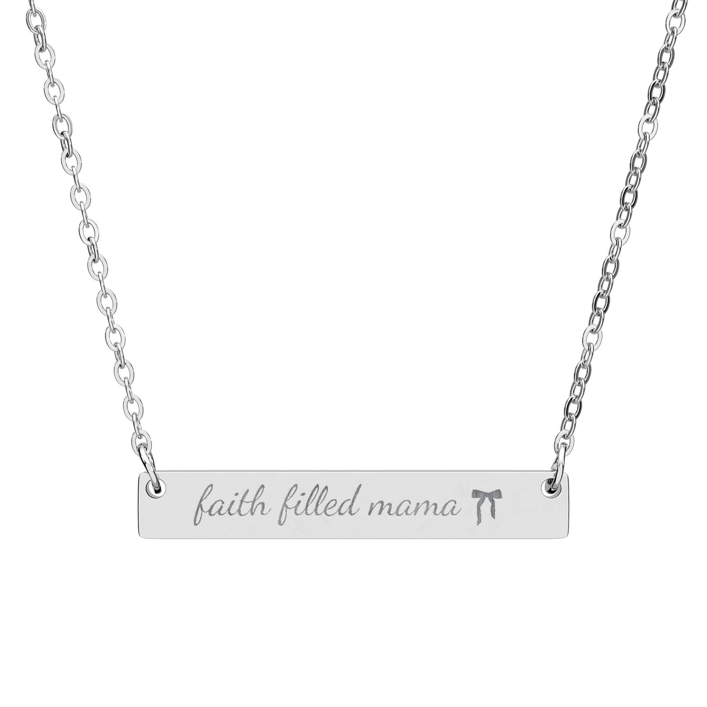 Engravable Horizontal Bar Necklace — Personalized Jewelry