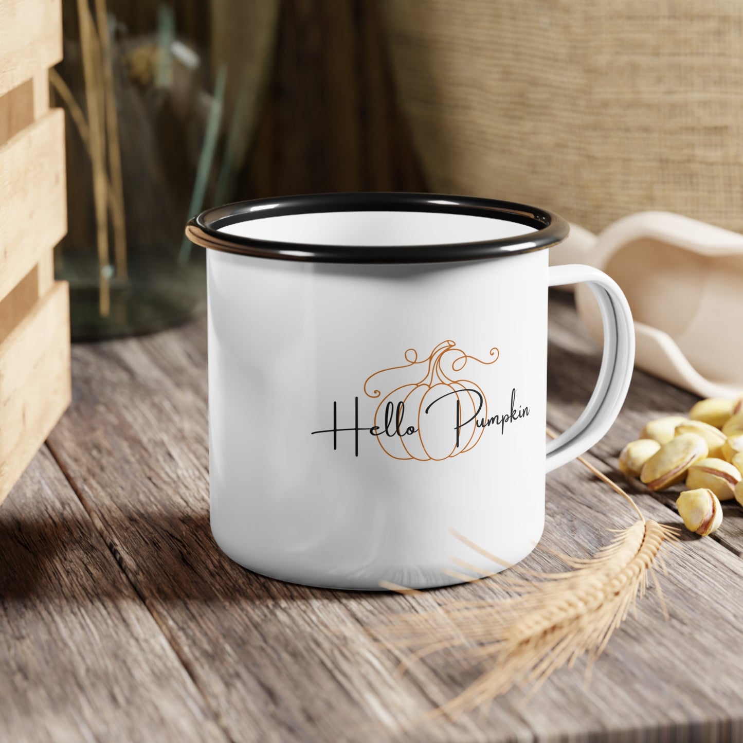 Hello Pumpkin Enamel Mug