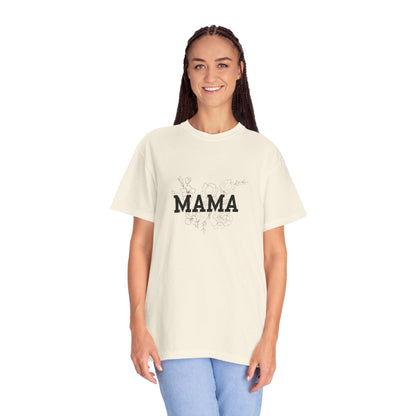 Mama Floral T‑Shirt — Distressed Script Mom Tee for Mother's Day