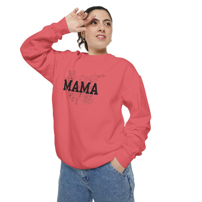MAMA Floral Distressed Sweatshirt — Cozy Mother's Day Mom Crewneck