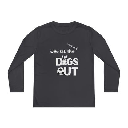 Youth Long Sleeve Dog-Themed Tee, Perfect for Young Animal Lovers, Cool Dog Playwear, Birthday Gift, Sports Events, Casual Outfits