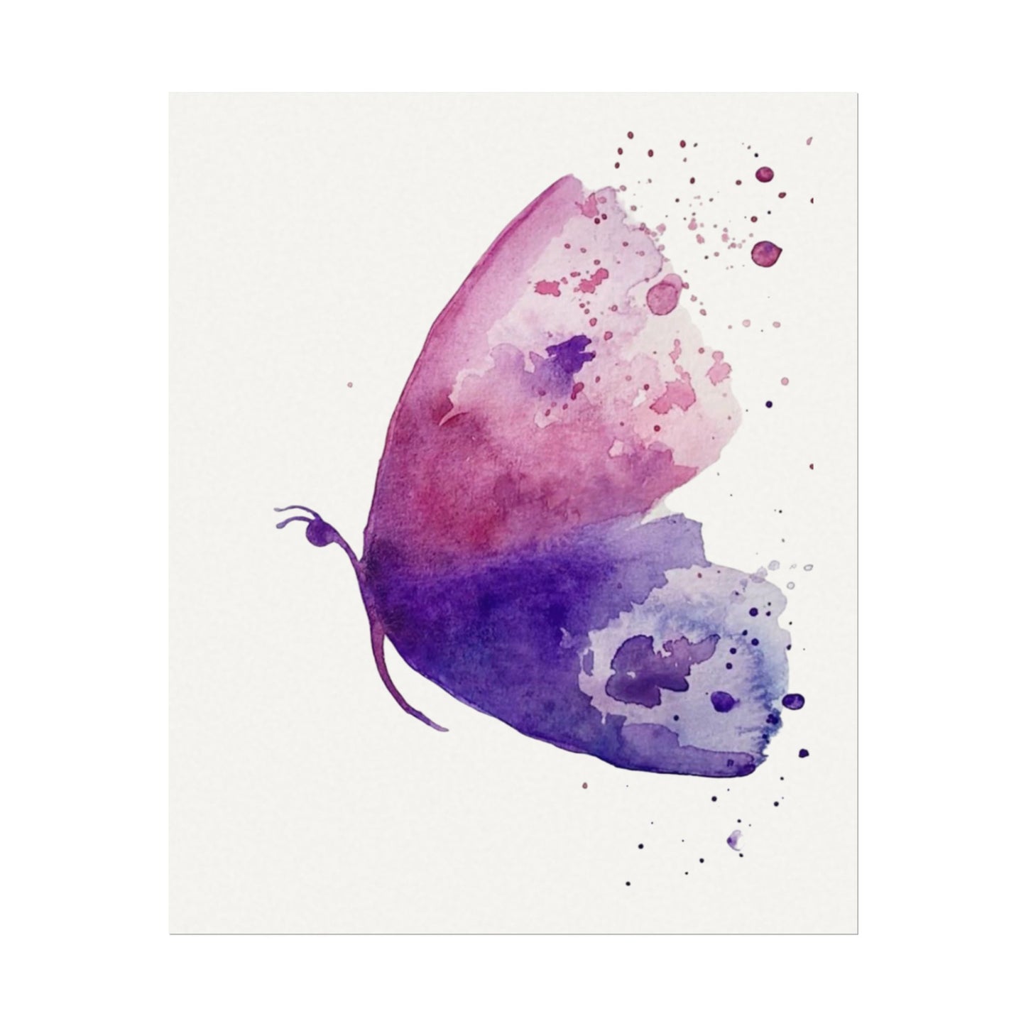 Watercolor Butterfly Poster — Textured Matte Art Print