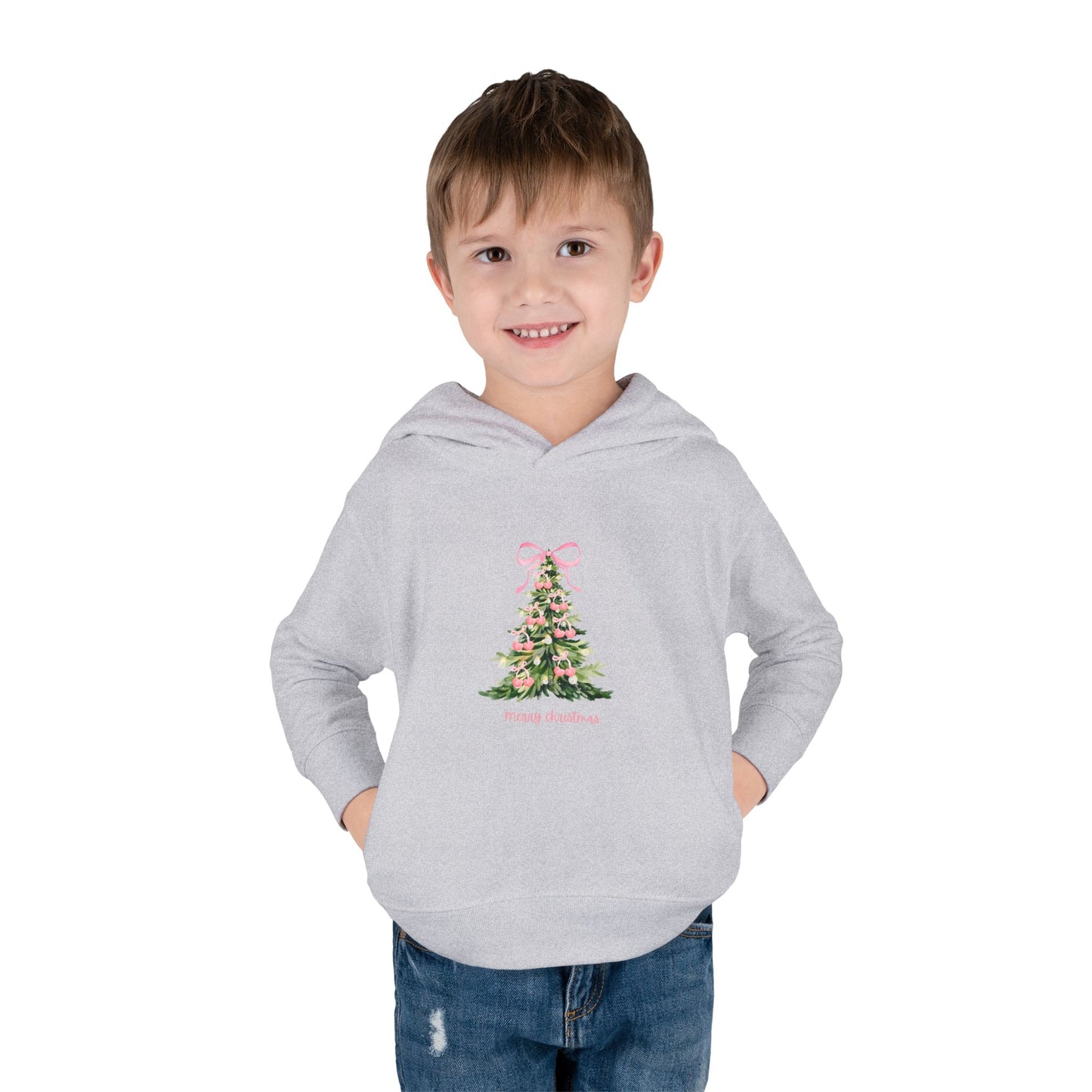Christmas Tree Pink Cherries Toddler Hoodie