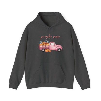 Pumpkin Season Hoodie with Vintage Truck Design | Fall Sweatshirt