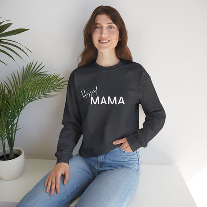 Embroidered Blessed Mama Crewneck Sweatshirt