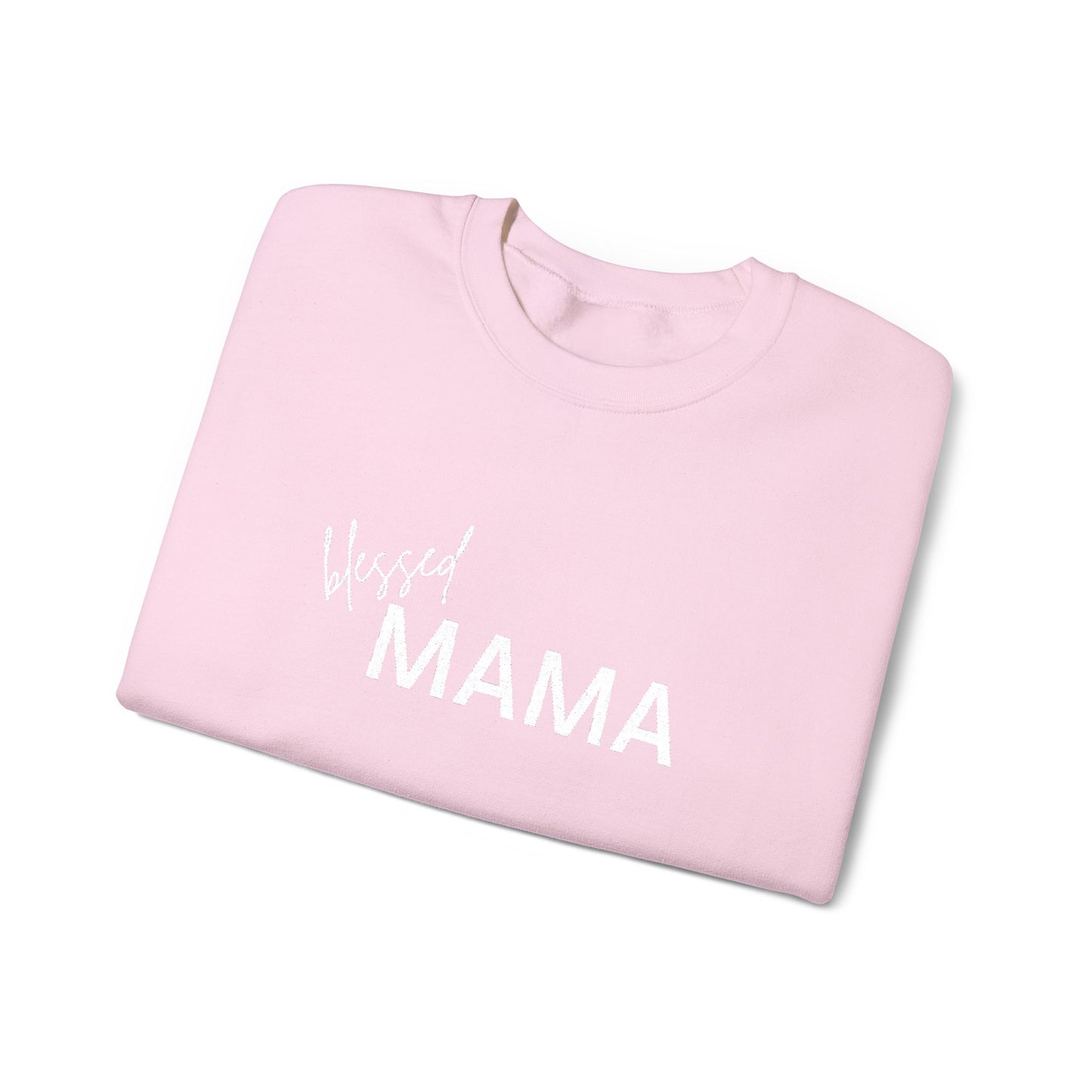 Embroidered Blessed Mama Crewneck Sweatshirt
