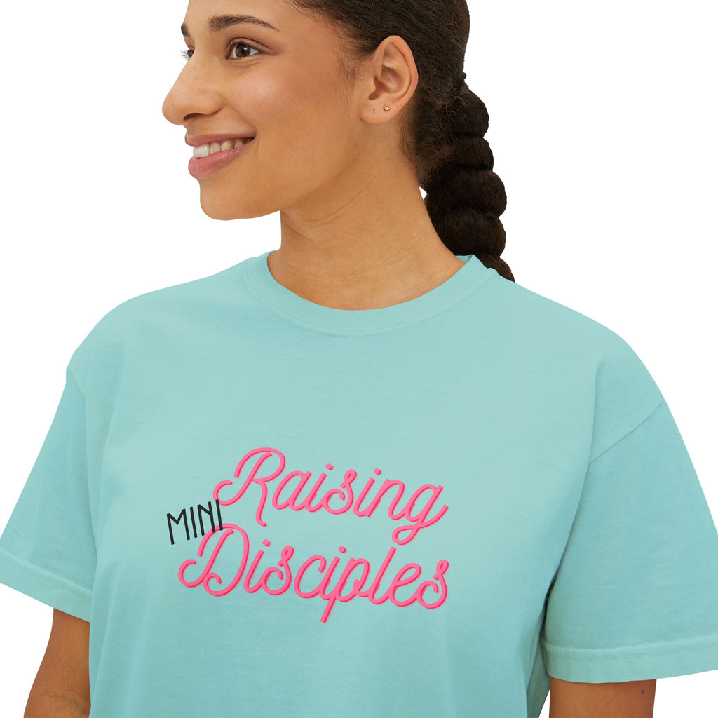 Raising Mini Disciples Women's Boxy Tee —Christian Mom Shirt