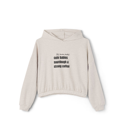 Cute Babies and Coffee Women's Cinched Bottom Hoodie, Cozy Sweatshirt for Moms, Casual Lounging, Perfect Gift for Mother's Day, [...]