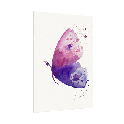 Watercolor Butterfly Poster — Textured Matte Art Print