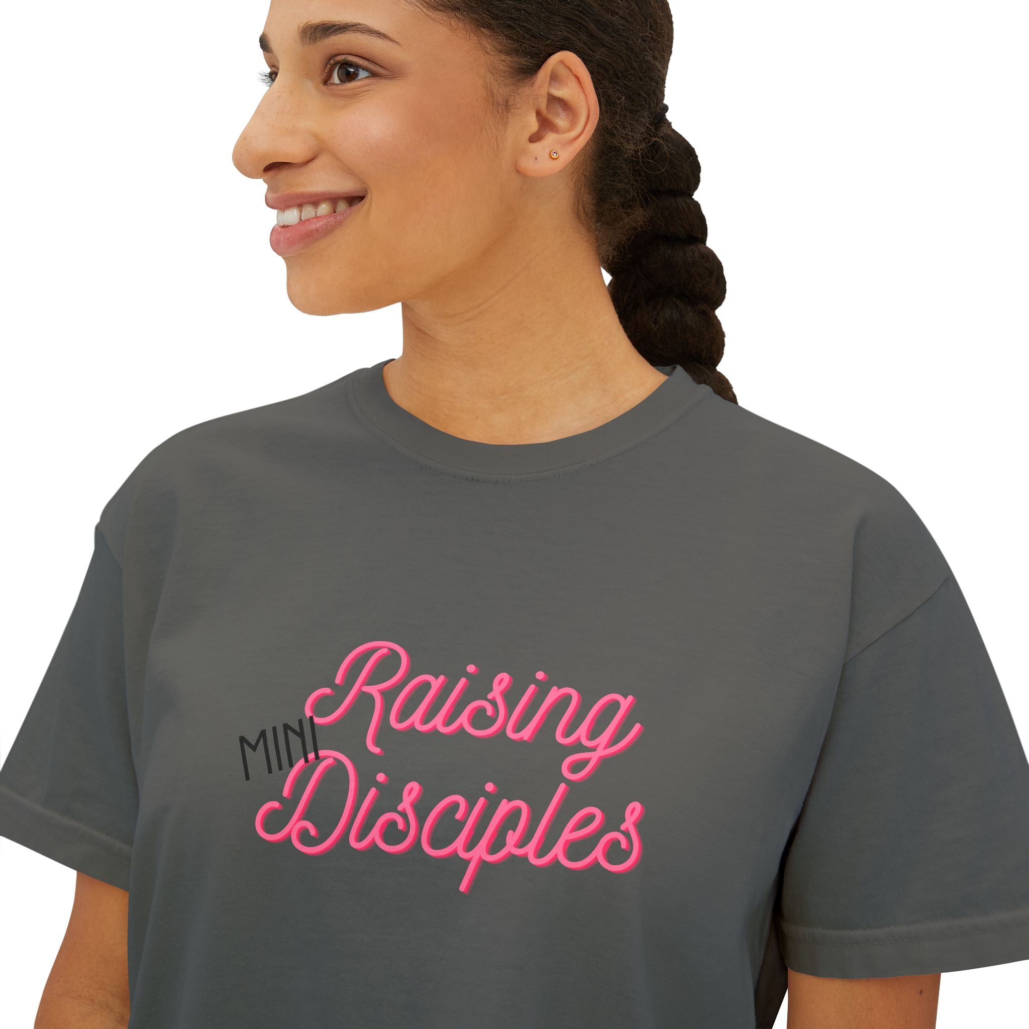 Raising Mini Disciples Women's Boxy Tee —Christian Mom Shirt