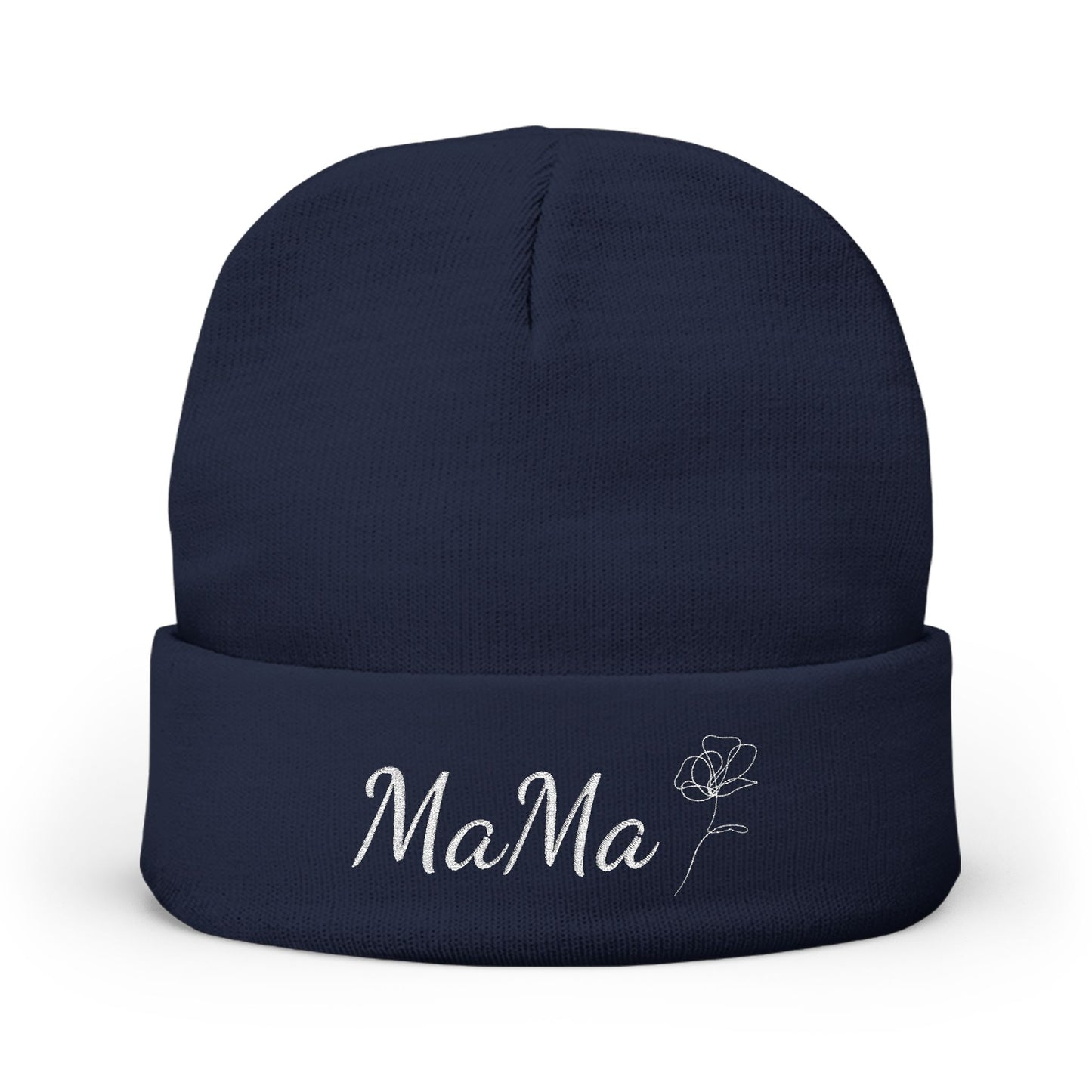 Mama Embroidered Knit Beanie