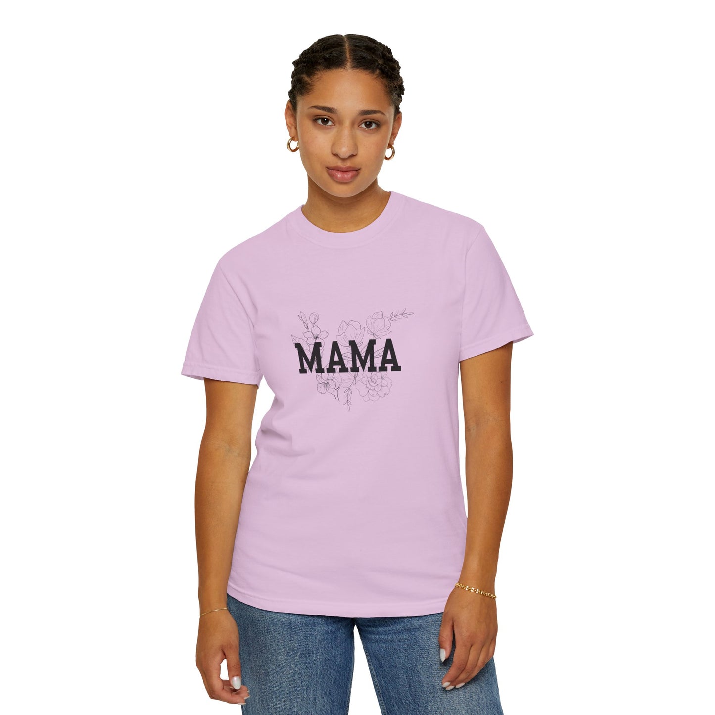 Mama Floral T‑Shirt — Distressed Script Mom Tee for Mother's Day