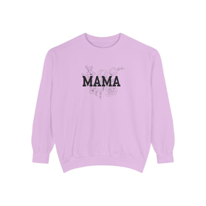 MAMA Floral Distressed Sweatshirt — Cozy Mother's Day Mom Crewneck
