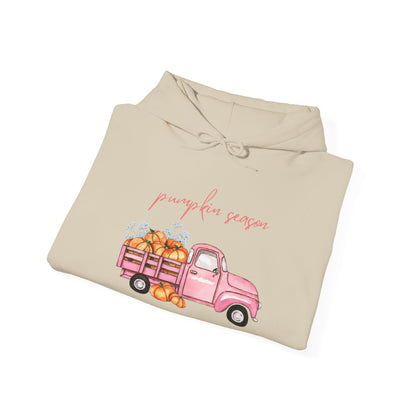 Pumpkin Season Hoodie with Vintage Truck Design | Fall Sweatshirt