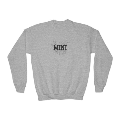 Youth Crewneck Sweatshirt — 'MINI' Distressed Logo Kids Pullover