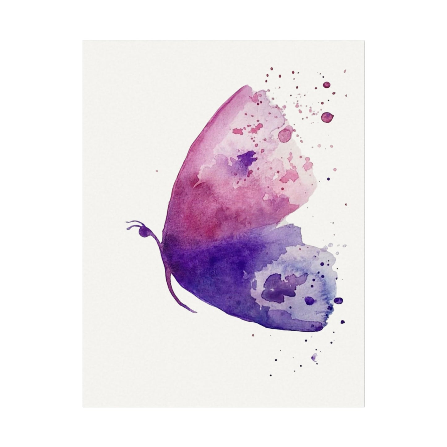 Watercolor Butterfly Poster — Textured Matte Art Print