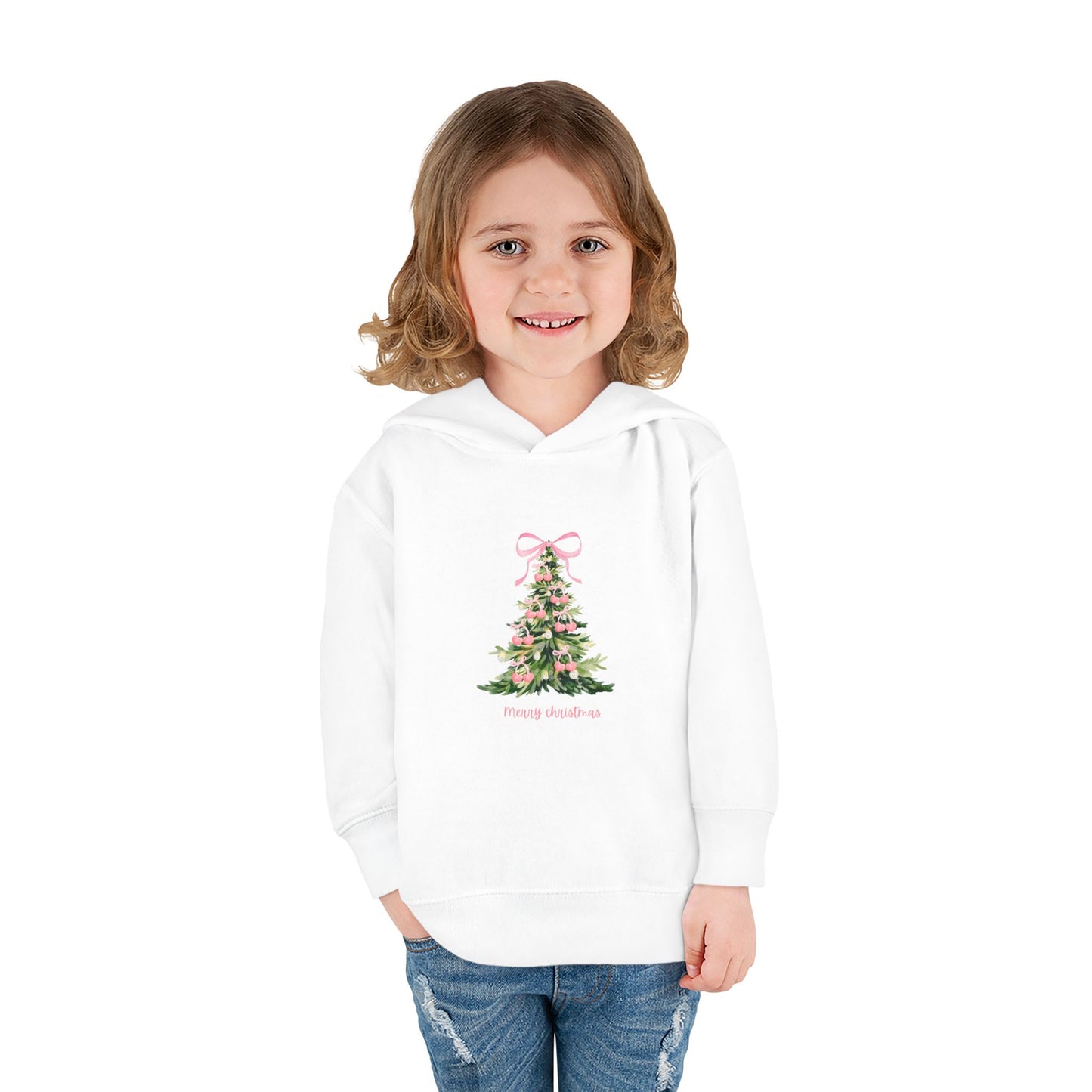 Christmas Tree Pink Cherries Toddler Hoodie