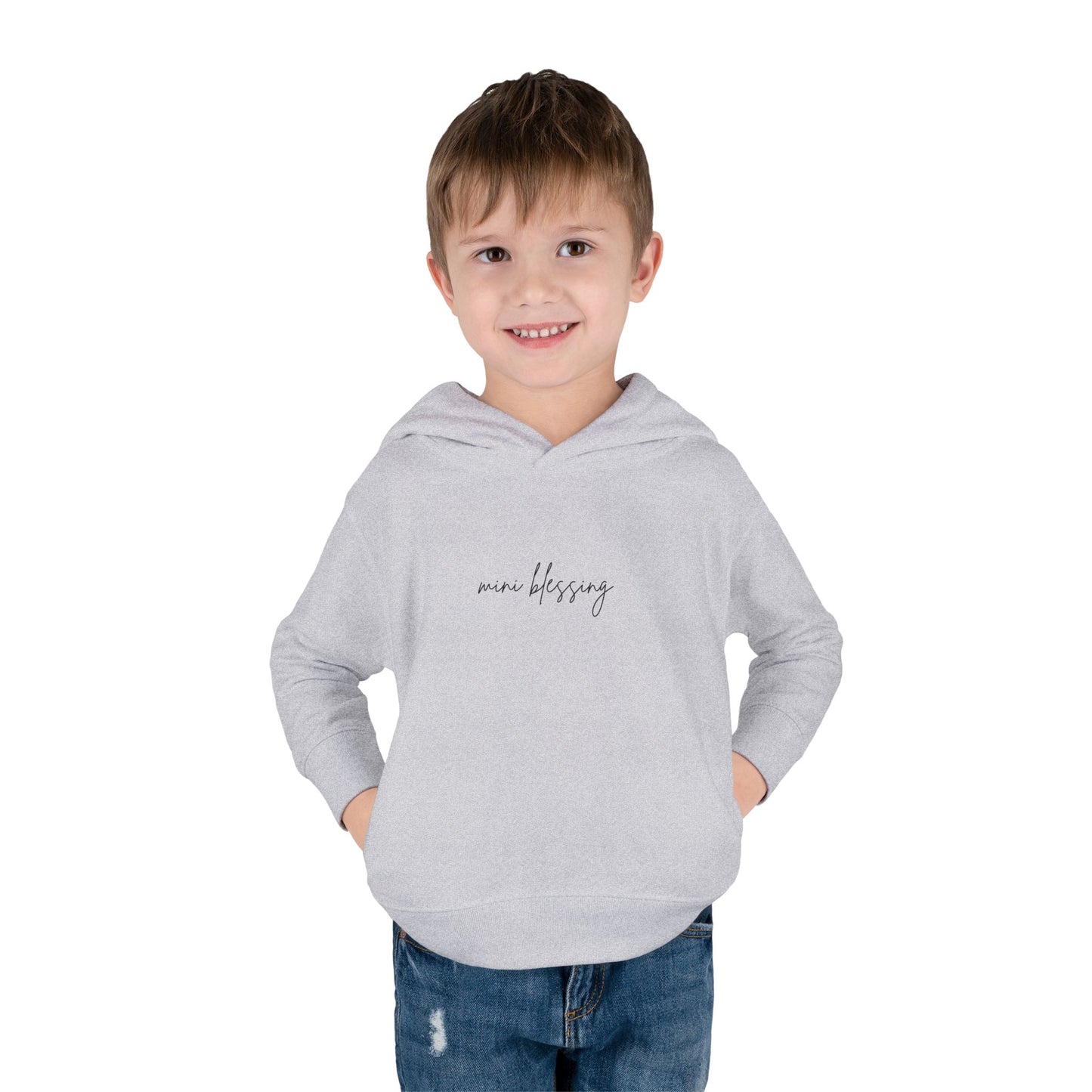'mini blessing' Toddler Hoodie — Soft White Pullover Fleece for Baby Gifts & Newborn Photos