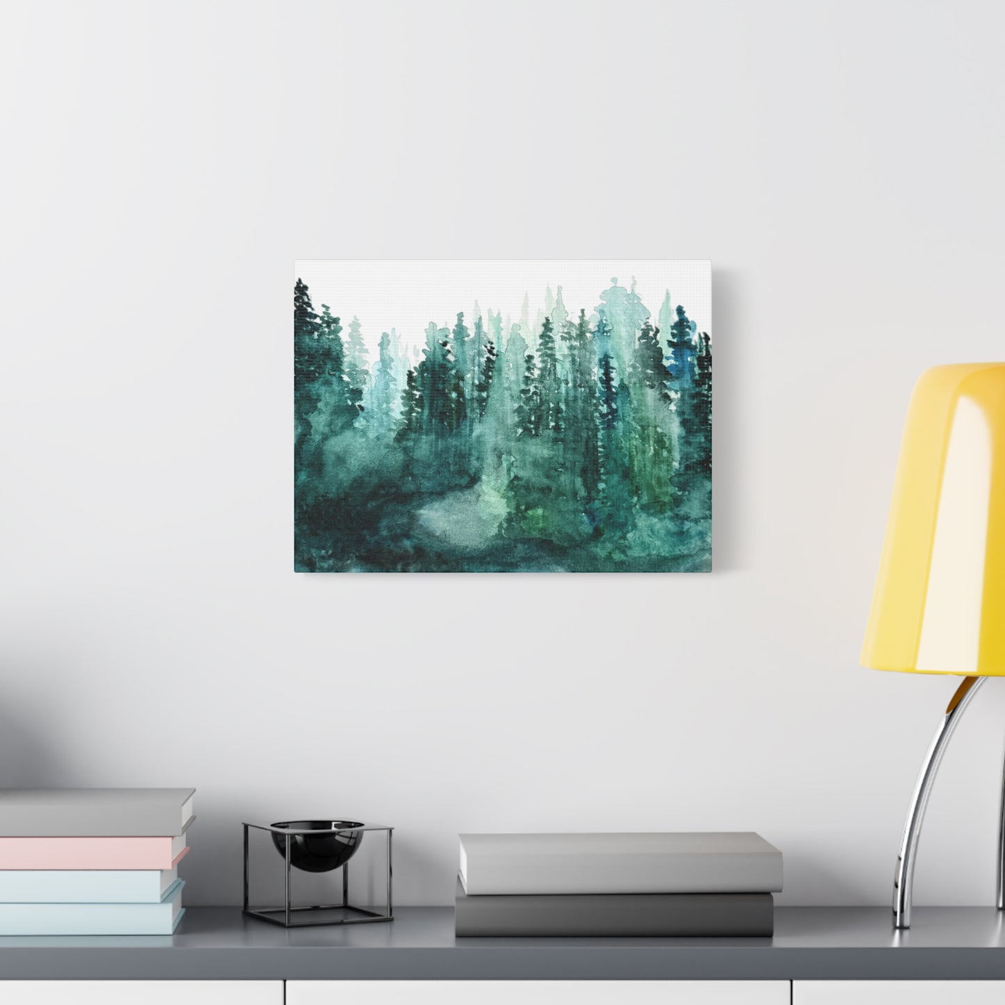 Watercolor Misty Forest Canvas Print