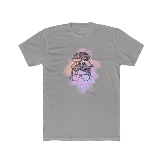 Messy bun Mom Life Stylish Graphic Tee Shirt for Her, Gift for Moms, Casual Look Tee, Trendy Cotton Top, Everyday Wear, Birthday Gift Idea