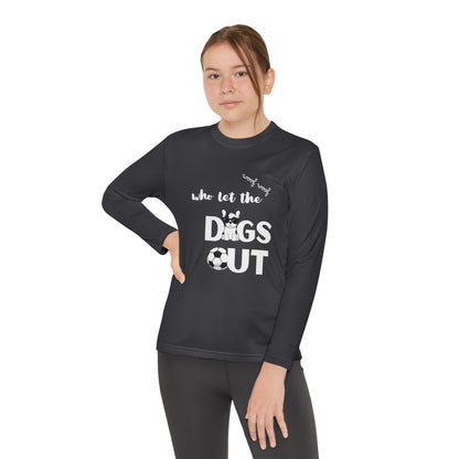 Youth Long Sleeve Dog-Themed Tee, Perfect for Young Animal Lovers, Cool Dog Playwear, Birthday Gift, Sports Events, Casual Outfits