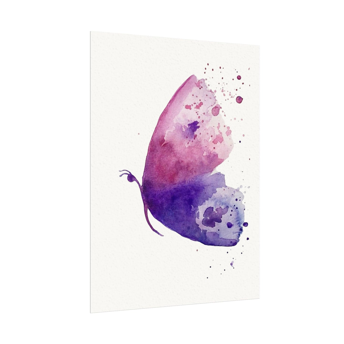 Watercolor Butterfly Poster — Textured Matte Art Print
