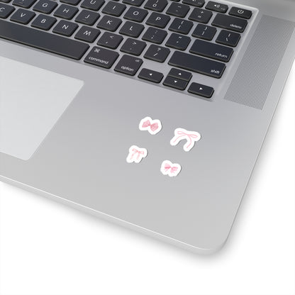 Cute Pink Bow Kiss-Cut Stickers