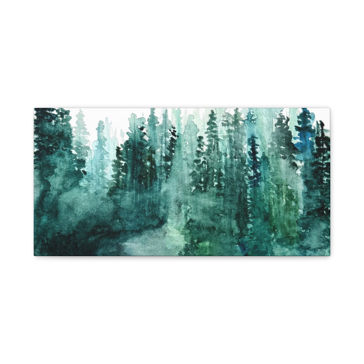 Watercolor Misty Forest Canvas Print