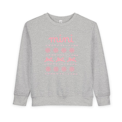 Mini Christmas Toddler Sweatshirt — Pink Bow & Snowflake Cozy Pullover