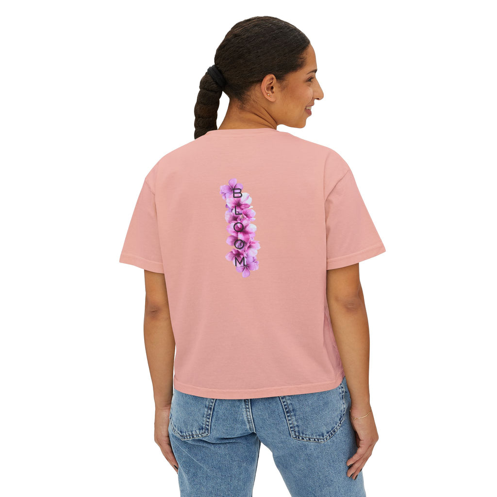Mama Bloom Boxy Tee – Floral "Bloom" Graphic Crop Top