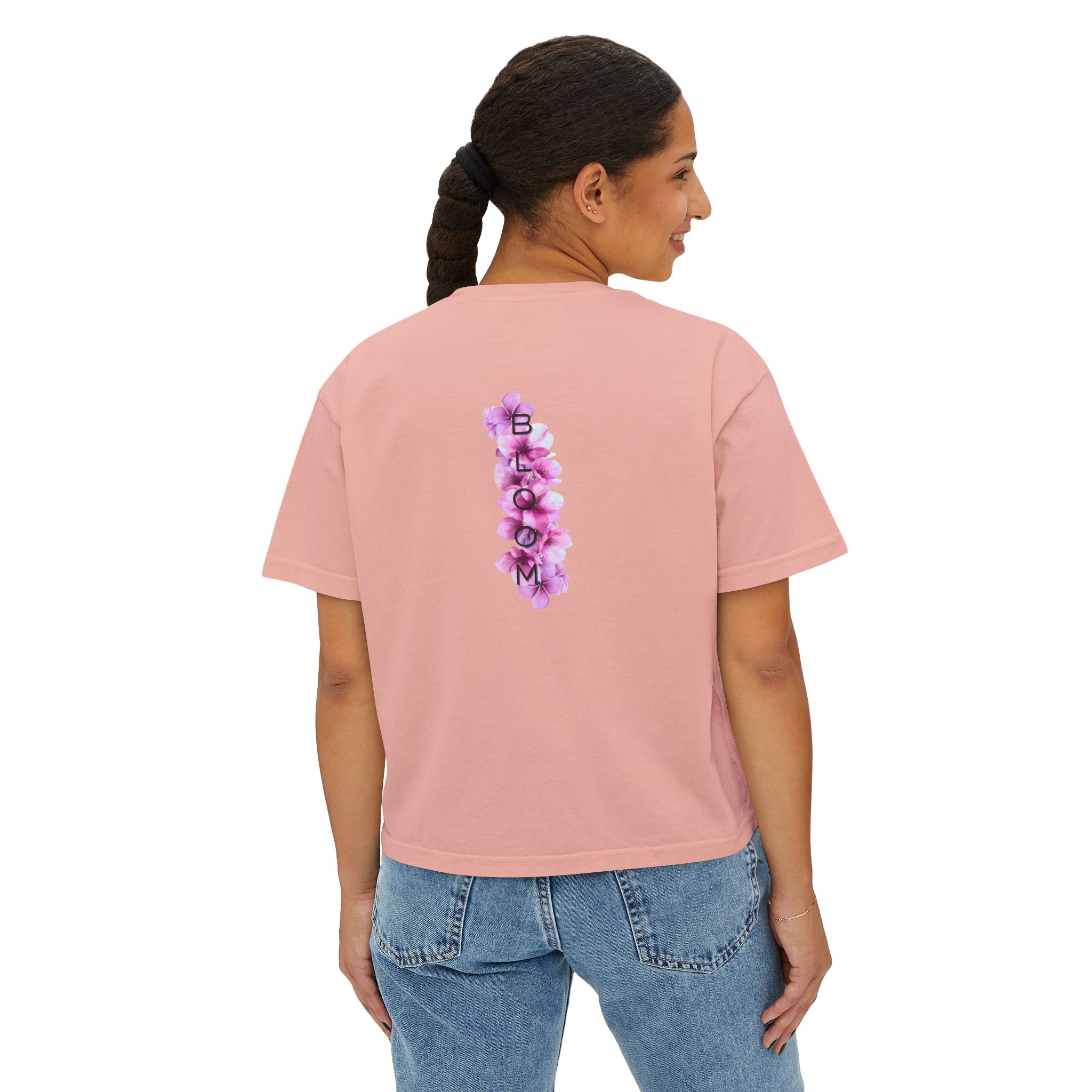 Mama Bloom Boxy Tee – Floral "Bloom" Graphic Crop Top