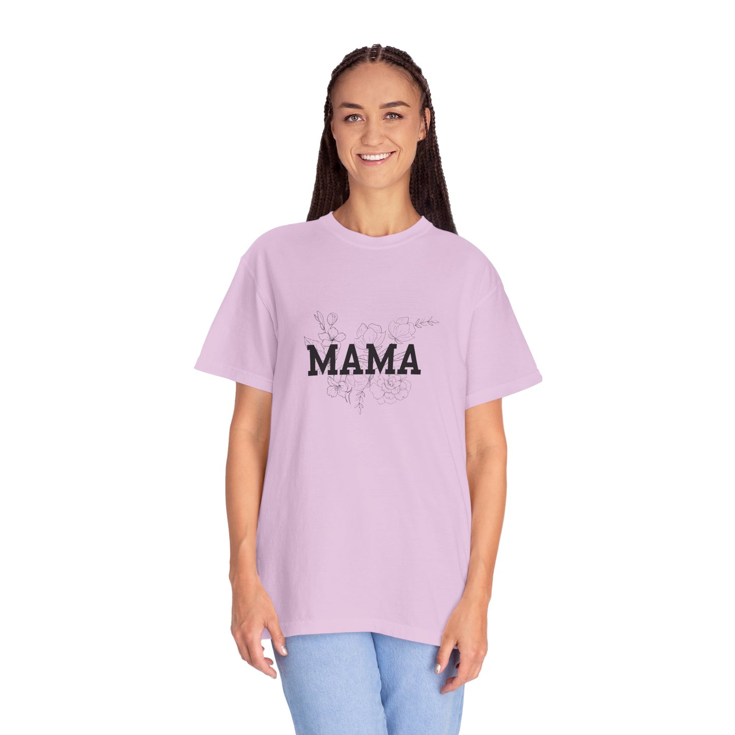 Mama Floral T‑Shirt — Distressed Script Mom Tee for Mother's Day