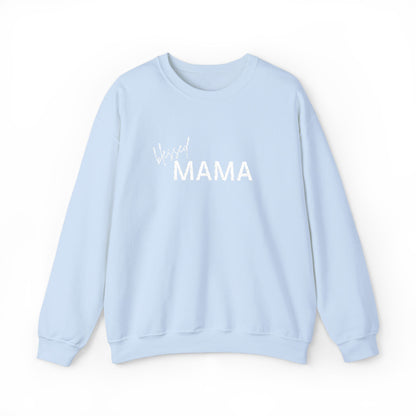 Embroidered Blessed Mama Crewneck Sweatshirt