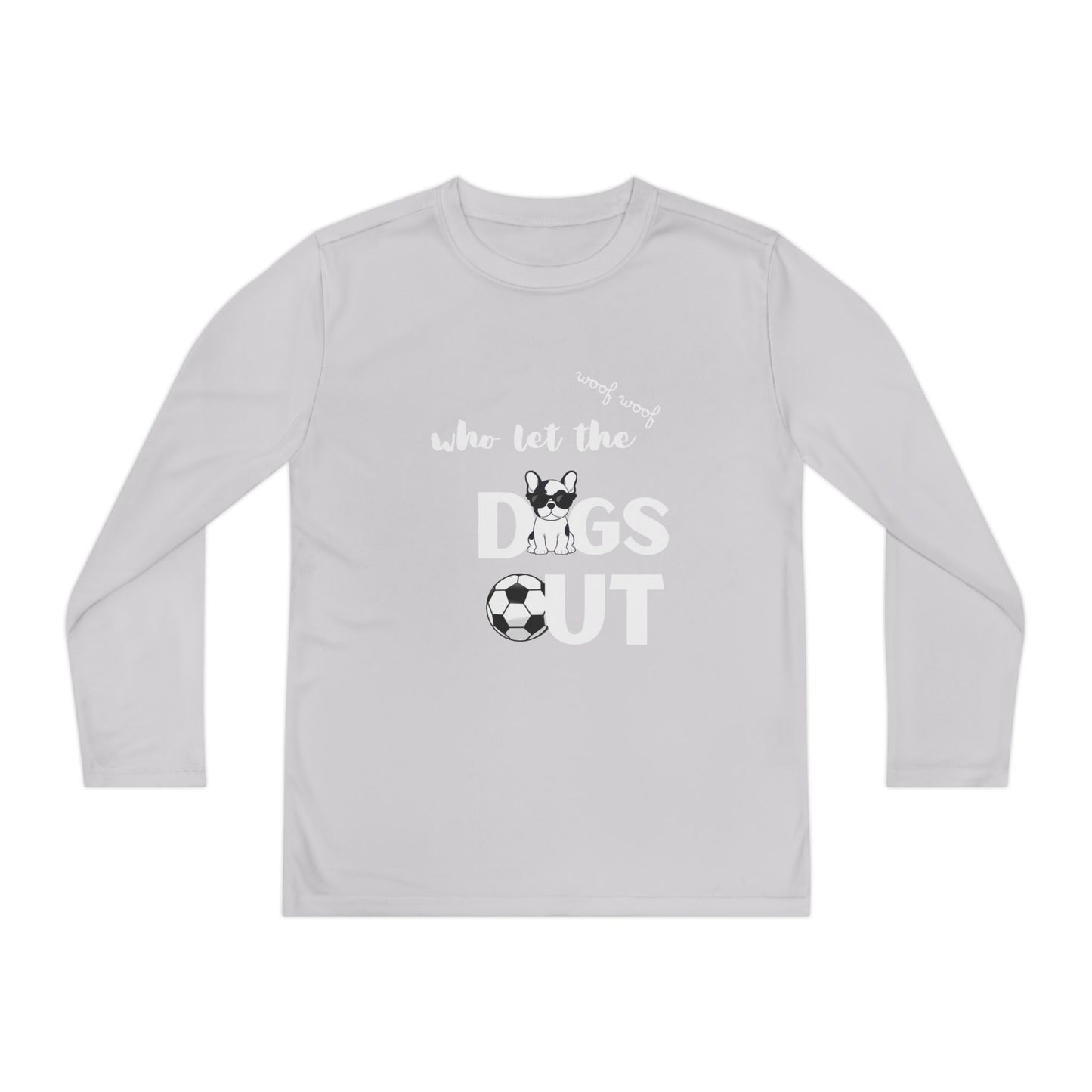 Youth Long Sleeve Dog-Themed Tee, Perfect for Young Animal Lovers, Cool Dog Playwear, Birthday Gift, Sports Events, Casual Outfits