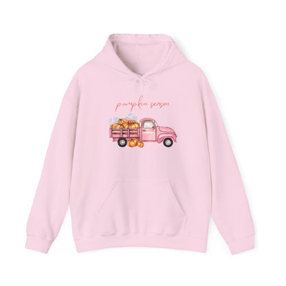 Pumpkin Season Hoodie with Vintage Truck Design | Fall Sweatshirt