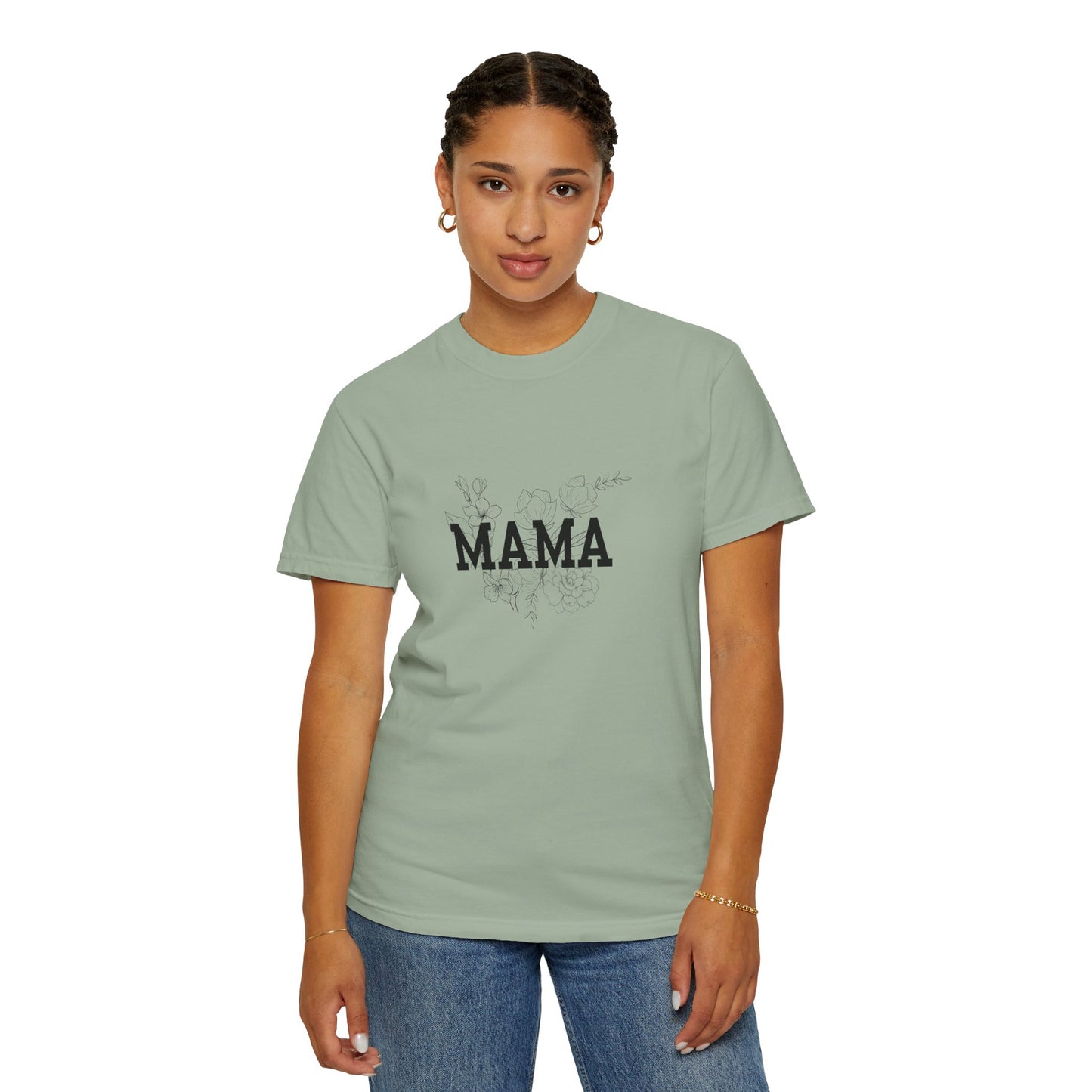 Mama Floral T‑Shirt — Distressed Script Mom Tee for Mother's Day