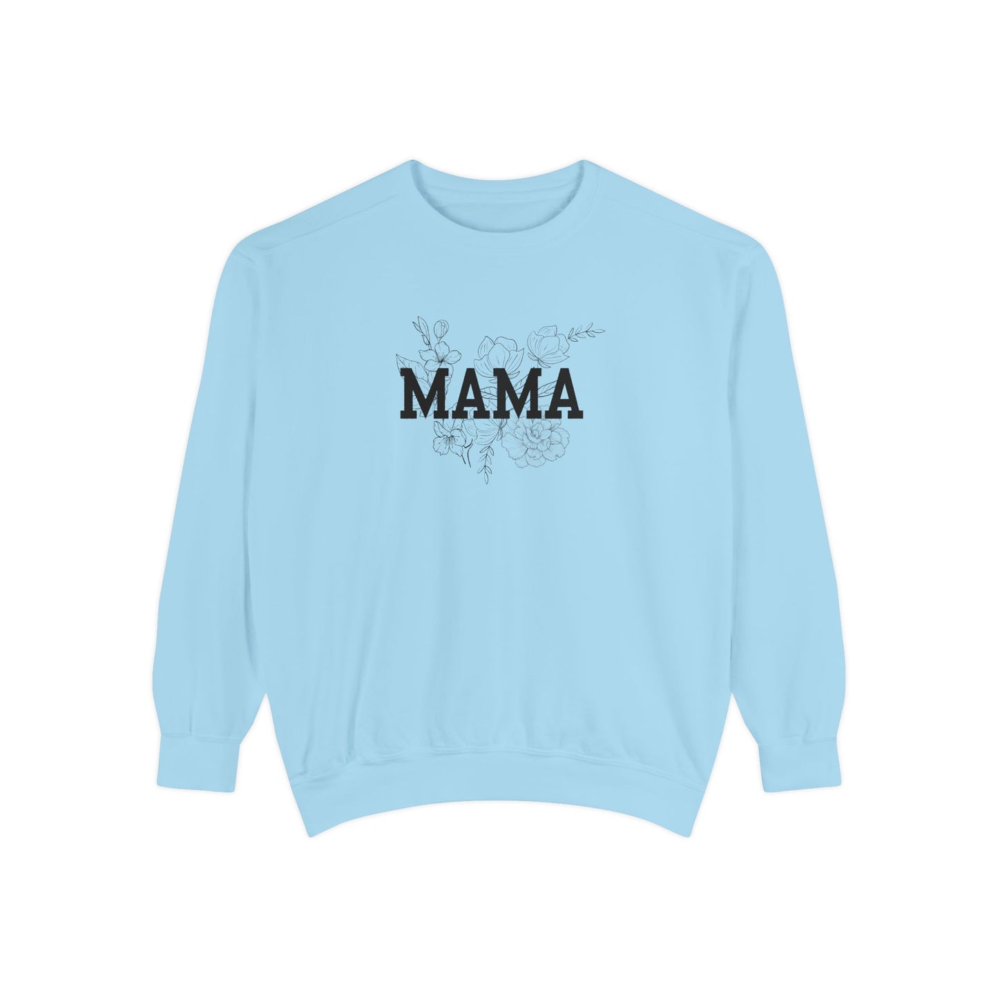 MAMA Floral Distressed Sweatshirt — Cozy Mother's Day Mom Crewneck