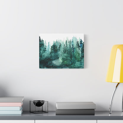 Watercolor Misty Forest Canvas Print