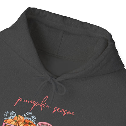 Pumpkin Season Hoodie with Vintage Truck Design | Fall Sweatshirt