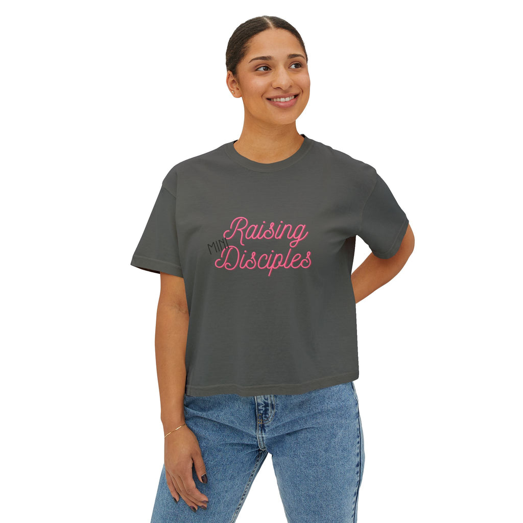 Raising Mini Disciples Women's Boxy Tee —Christian Mom Shirt