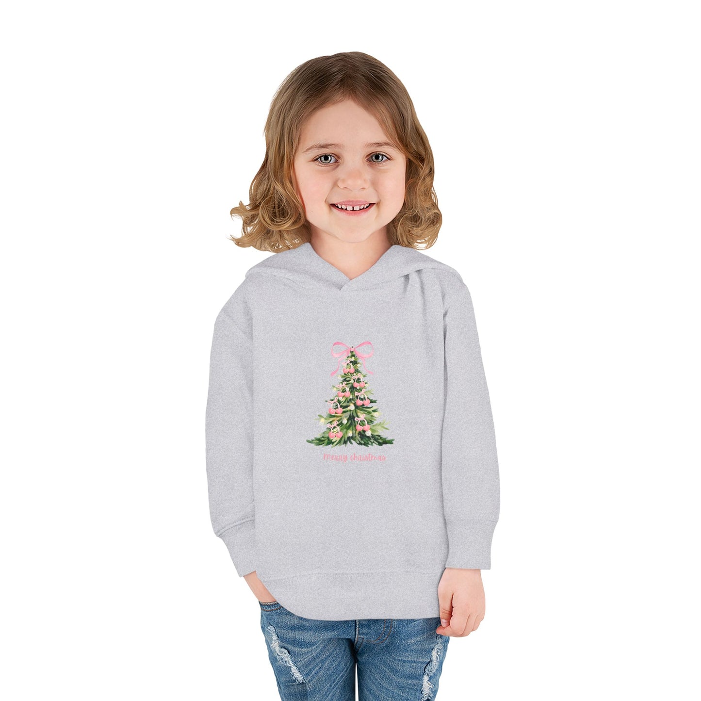 Christmas Tree Pink Cherries Toddler Hoodie