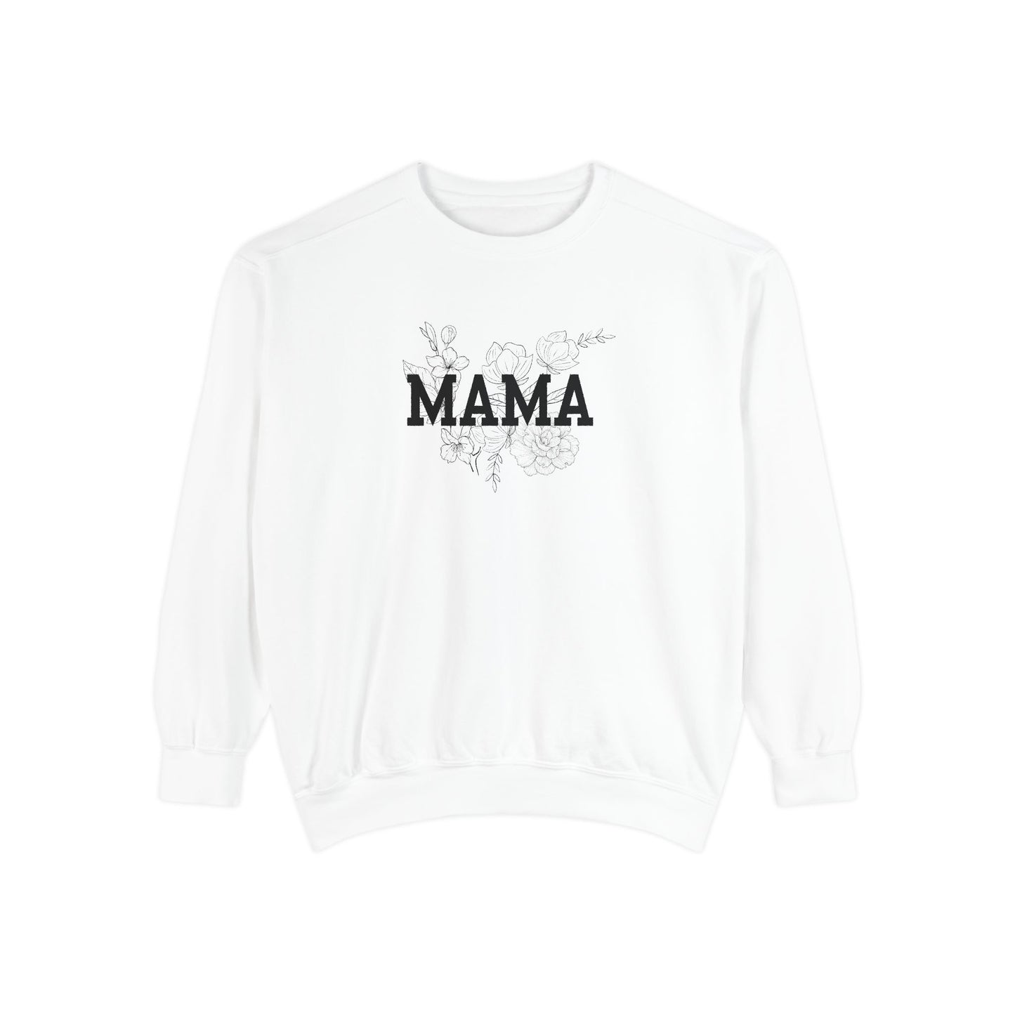 MAMA Floral Distressed Sweatshirt — Cozy Mother's Day Mom Crewneck