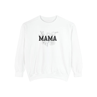 MAMA Floral Distressed Sweatshirt — Cozy Mother's Day Mom Crewneck